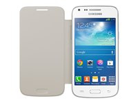 Samsung Flip Cover EF-FG350N - Vikbart fodral för mobiltelefon - vit - för Galaxy Core Plus EF-FG350NWEGWW