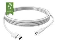 Vision - USB-kabel - 24 pin USB-C (hane) till USB typ A (hane) - USB 3.1 - 3 A - 2 m - vit TC 2MUSBCA