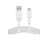 Belkin BoostCharge - USB-kabel - 24 pin USB-C (hane) till USB (hane) - 2 m - vit CAB001BT2MWH