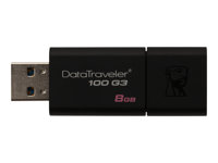 Kingston DataTraveler 100 G3 - USB flash-enhet - 8 GB - USB 3.0 - svart - för P/N: MLWG3ER DT100G3/8GB