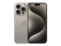 Apple iPhone 15 Pro - 5G smartphone - dual-SIM / Internminne 256 GB - OLED-skärm - 6.1" - 2556 x 1179 pixlar (120 Hz) - 3 st. bakre kameror 48 MP, 12 MP, 12 MP - front camera 12 MP - naturligt titan MTV53QN/A