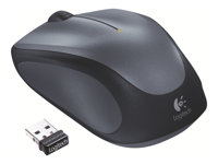 Logitech M235 - Mus - högerhänt - optisk - trådlös - 2.4 GHz - trådlös USB-mottagare - grå 910-002201