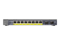NETGEAR Smart GS110TP - V2 - switch - Administrerad - 8 x 10/100/1000 (PoE) + 2 x SFP - skrivbordsmodell - PoE (46 W) GS110TP-200EUS