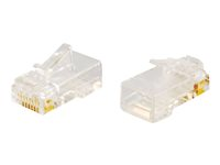 C2G RJ45 Cat5E Modular Plug (with Load Bar) for Round Solid/Stranded Cable - Nätverkskontakt - RJ-45 (hane) - CAT 5e (paket om 50) 88124