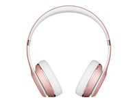 Beats Solo3 - Hörlurar med mikrofon - på örat - Bluetooth - trådlös - 3,5 mm kontakt - ljudisolerande - guldrosa MX442ZM/A