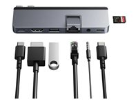 HyperDrive DUO Pro - Dockningsstation - USB-C x 2 - HDMI, USB4 - 1GbE - för Apple MacBook Air; MacBook Pro HD575-GRY-GL