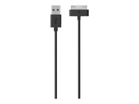Belkin - Laddnings-/datakabel - Apple Dock hane till USB hane - 1.2 m - svart - för Apple iPad/iPhone/iPod (Apple Dock) F8J043BT04-BLK