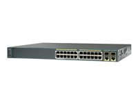 Cisco Catalyst 2960-24PC-S - Switch - Administrerad - 24 x 10/100 (PoE) + 2 x kombinations-Gigabit SFP - rackmonterbar - PoE WS-C2960-24PC-S