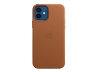 Apple - Baksidesskydd för mobiltelefon - med MagSafe - läder - sadelbrun - för iPhone 12, 12 Pro MHKF3ZM/A