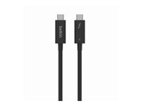 Belkin CONNECT - Thunderbolt-kabel - 24 pin USB-C (hane) vändbar till 24 pin USB-C (hane) vändbar - Thunderbolt 4 - 2 m - aktiv, USB-strömförsörjning (100W) - för P/N: INC006TTSGY INZ002BT2MBK