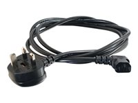 C2G 10m 18 AWG UK 90° Power Cord (IEC320C13R to BS 1363) - Strömkabel - IEC 60320 C13 till BS 1363 (hane) vinklad - 10 m - svart C2G82037
