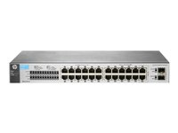 HPE 1810-24 v2 - Switch - Administrerad - 22 x 10/100 + 2 x 10/100/1000 + 2 x Gigabit SFP - skrivbordsmodell, rackmonterbar, väggmonterbar J9801A#ABB