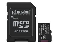 Kingston Industrial - Flash-minneskort (SD-adapter inkluderad) - 128 GB - A1 / Video Class V30 / UHS-I U3 / Class10 - mikroSDXC UHS-I SDCIT2/128GB