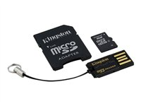 Kingston Multi-Kit / Mobility Kit - Flash-minneskort (adapter, microSDHC till SD inkluderad) - 8 GB - Class 4 - microSDHC - med USB Reader MBLY4G2/8GB