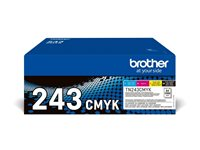 Brother TN243CMYK Value Pack - 4-pack - svart, gul, cyan, magenta - original - tonerkassett - för Brother DCP-L3510, L3517, L3550, HL-L3210, L3230, L3270, MFC-L3710, L3730, L3750, L3770 TN243CMYK