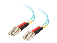 C2G LC-LC 10Gb 50/125 OM3 Duplex Multimode PVC Fiber Optic Cable (LSZH) - Nätverkskabel - LC multiläge (hane) till LC multiläge (hane) - 10 m - fiberoptisk - duplex - 50/125 mikron - OM3 - halogenfri - havsblå 85554