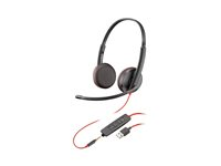 HP Poly Blackwire 3225 - Blackwire 3200 Series - headset - på örat - kabelansluten - USB, 3,5 mm kontakt - svart - Skype-certifierat, Cisco Jabber-certifierad, Avaya-certifierad 80S11A6