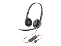 Poly Blackwire C3220 - Blackwire 3200 Series - headset - på örat - kabelansluten - USB-A - svart - Skype-certifierat, Cisco Jabber-certifierad, Avaya-certifierad 77R32A6