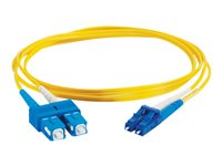 C2G LC-SC 9/125 OS1 Duplex Singlemode PVC Fiber Optic Cable (LSZH) - Patch-kabel - SC enkelläge (hane) till LC enkelläge (hane) - 3 m - fiberoptisk - duplex - 9 / 125 mikrometer - OS1 - halogenfri - gul 85588