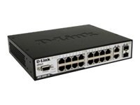 D-Link xStack DES-3200-18 - Switch - Administrerad - 16 x 10/100 + 2 x kombinations-Gigabit SFP - skrivbordsmodell DES-3200-18