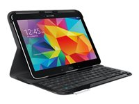 Logitech Ultrathin Keyboard Folio - Tangentbord och foliefodral - trådlös - Bluetooth - QWERTY - holländsk - för Samsung Galaxy Tab 4 (10.1 tum) 920-006396