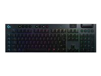 Logitech Gaming G915 - Tangentbord - bakgrundsbelyst - trådlös - USB, Bluetooth, 2.4 GHz - hela norden - tangentbrytare: GL Clicky - svart 920-009108