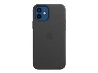 Apple - Baksidesskydd för mobiltelefon - med MagSafe - läder - svart - för iPhone 12, 12 Pro MHKG3ZM/A
