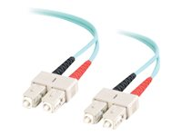 C2G SC-SC 10Gb 50/125 OM3 Duplex Multimode PVC Fiber Optic Cable (LSZH) - Nätverkskabel - SC-läge (multi-mode) (hane) till SC-läge (multi-mode) (hane) - 1 m - fiberoptisk - duplex - 50/125 mikron - OM3 - halogenfri - havsblå 85513