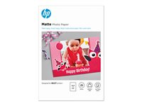 HP - Matt - 8,8 mil - 100 x 150 mm - 180 g/m² - 25 ark fotopapper - för Deskjet Ink Advantage 1275; Officejet 38XX, 46XX, 52XX, 57XX, 68XX, 69XX, 80XX, 8702, 9012 7HF70A