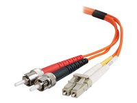 C2G LC-ST 50/125 OM2 Duplex Multimode PVC Fiber Optic Cable (LSZH) - Nätverkskabel - ST-läge (multi-mode) (hane) till LC multiläge (hane) - 2 m - fiberoptisk - duplex - 50/125 mikron - OM2 - halogenfri - orange 85493