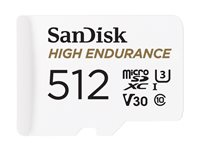 SanDisk High Endurance - Flash-minneskort (microSDXC till SD-adapter inkluderad) - 512 GB - Video Class V30 / UHS-I U3 / Class10 - mikroSDXC UHS-I SDSQQNR-512G-GN6IA