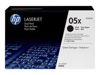 HP 05X - 2-pack - Lång livslängd - svart - original - LaserJet - tonerkassett (CE505XD) - för LaserJet P2055, P2055d, P2055dn, P2055x CE505XD