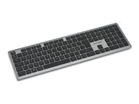 Kensington Pro Fit KB535 EQ - Tangentbord - flera enheter, uppladdningsbar - full size - med LED-indikator - trådlös - 2.4 GHz, Bluetooth 5.4 - QWERTY - hela norden - rymdgrå - detaljhandel - FSC-kartong K75408PN