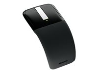 Microsoft Arc Touch Mouse - Mus - höger- och vänsterhänta - optisk - 2 knappar - trådlös - 2.4 GHz - trådlös USB-mottagare - svart RVF-00050