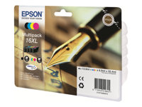 Epson 16XL Multipack - 4-pack - XL - svart, gul, cyan, magenta - original - blister - bläckpatron - för WorkForce WF-2010, 2510, 2520, 2530, 2540, 2630, 2650, 2660, 2750, 2760 C13T16364012