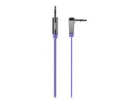 Belkin MIXIT Aux Cable - Ljudkabel - mini-phone stereo 3.5 mm hane till mini-phone stereo 3.5 mm hane - 91 cm - lila - 90° kontakt, platt AV10128CW03-PUR