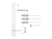 Apple Composite AV Cable - Kabel för ström / audio / video - sammansatt video/ljud - USB (endast ström), RCA x 3 hane till Apple Dock hane MC748ZM/A