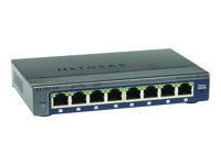 NETGEAR Plus GS108E 8-port Gigabit Ethernet Switch - Switch - 8 x 10/100/1000 - skrivbordsmodell, väggmonterbar GS108E-100PES