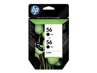 HP 56 - 2-pack - 19 ml - svart - original - bläckpatron - för Deskjet 450, 55XX; Officejet 6110; Photosmart 7150, 7350, 7550; psc 21XX, 2210 C9502AE