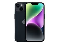 Apple iPhone 14 Plus - 5G smartphone - dual-SIM / Internal Memory 128 GB - OLED-skärm - 6.7" - 2778 x 1284 pixlar - 2 bakre kameror 12 MP, 12 MP - front camera 12 MP - midnatt MQ4X3QN/A