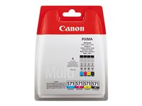 Canon CLI-571 C/M/Y/BK Multipack - 4-pack - 7 ml - svart, gul, cyan, magenta - original - förpackning med stöldmärkning - bläcktank - för PIXMA TS5051, TS5053, TS5055, TS6050, TS6051, TS6052, TS8051, TS8052, TS9050, TS9055 0386C004