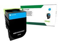 Lexmark 702C - Cyan - original - tonerkassett LCCP, LRP - för Lexmark CS310dn, CS310n, CS410dn, CS410dtn, CS410n, CS510de, CS510dte 70C20C0