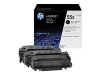 HP 55X - 2-pack - Lång livslängd - svart - original - LaserJet - tonerkassett (CE255XD) - för LaserJet Enterprise MFP M525; LaserJet Enterprise Flow MFP M525; LaserJet Managed MFP M525 CE255XD