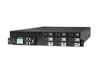 APC NetShelter Rack PDU Advanced - Kraftdistributionsenhet (kan monteras i rack) - växlad, mätad, 415 V - växelström 415 V - 41400 VA - 3-fas - Ethernet 10/100/1000 - ingång: IEC 60309 60A - utgångskontakter: 18 (9 x IEC 60320 C13/C15, 9 x IEC 60320 C13/C15/C19/C21) - 2U - 3 m sladd - svart APDU11454SW