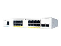Cisco Catalyst 1000-16FP-2G-L - Switch - Administrerad - 16 x 10/100/1000 (PoE+) + 2 x gigabit SFP (upplänk) - rackmonterbar - PoE+ (240 W) C1000-16FP-2G-L