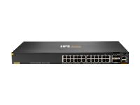 HPE Aruba 6200F 24G Class4 PoE 4SFP+ 370W Switch - Switch - L3 - Administrerad - 24 x 10/100/1000 (PoE+) + 4 x 1 Gigabit / 10 Gigabit SFP+ - rackmonterbar - PoE+ (370 W) JL725A#ACE