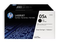 HP 05A - 2-pack - svart - original - LaserJet - tonerkassett (CE505D) - för LaserJet P2035, P2035n, P2055, P2055d, P2055dn, P2055x CE505D