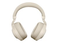 Jabra Evolve2 85 MS Stereo - Headset - fullstorlek - Bluetooth - trådlös, kabelansluten - aktiv brusradering - 3,5 mm kontakt - ljudisolerande - beige - Certifierad för Microsoft-teams 28599-999-888