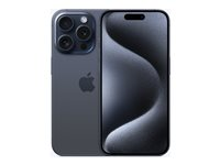 Apple iPhone 15 Pro - 5G smartphone - dual-SIM / Internminne 1 TB - OLED-skärm - 6.1" - 2556 x 1179 pixlar (120 Hz) - 3 st. bakre kameror 48 MP, 12 MP, 12 MP - front camera 12 MP - blått titan MTVG3QN/A