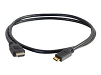 C2G Value Series 1m High Speed HDMI to HDMI Mini Cable with Ethernet - 4K - UltraHD - HDMI-kabel med Ethernet - HDMI hane till 19 pin mini HDMI Type C hane - 1 m - svart 82007